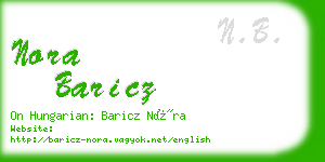 nora baricz business card